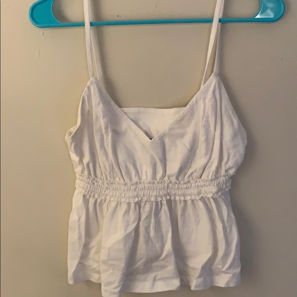 F21 basic cinched white top